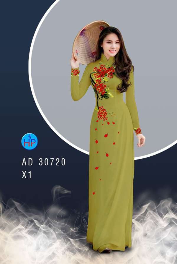 Vải Áo Dài Hoa Phượng Mới Ra AD 30720