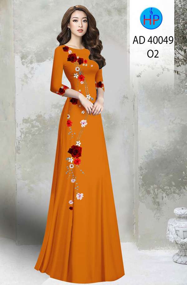 Vải Áo Dài Hoa In 3D Mới Ra AD 40049 52 Vải Áo Dài Hoa In 3D Mới Ra AD 40049