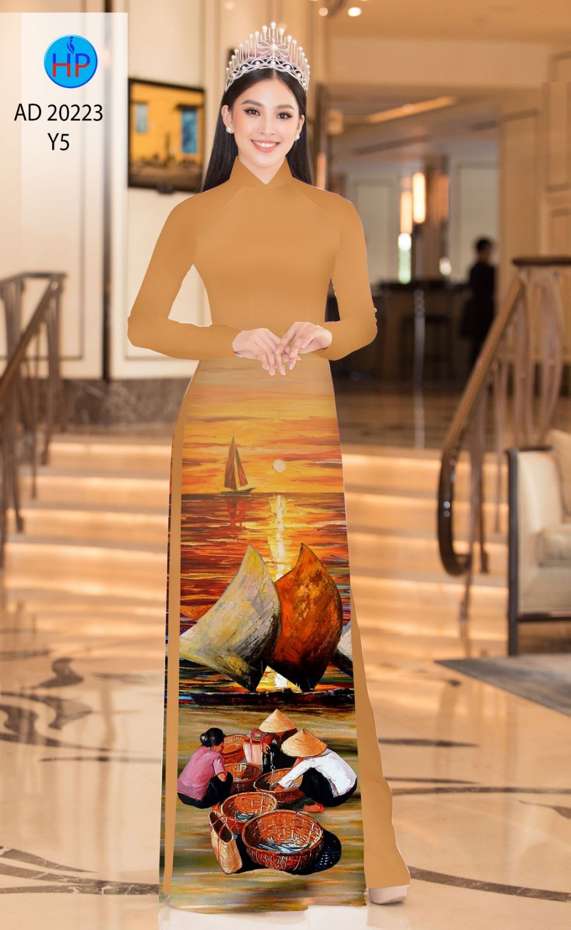 Vải Áo Dài Phong Cảnh Độc Đáo AD 20223