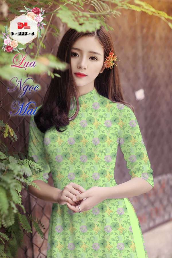 Vải Áo Dài Hoa In 3D Vừa Ra  AD V222