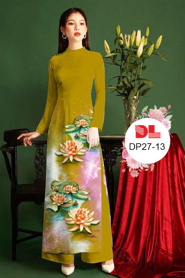 Vải Áo Dài Hoa Sen Mới Ra AD DP27 36 Vải Áo Dài Hoa Sen Mới Ra AD DP27