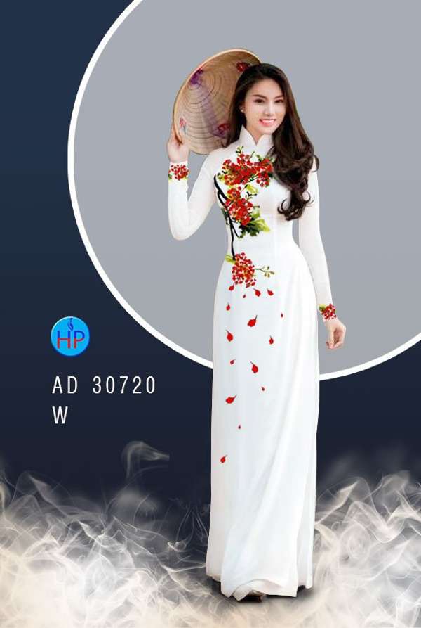Vải Áo Dài Hoa Phượng Mới Ra AD 30720