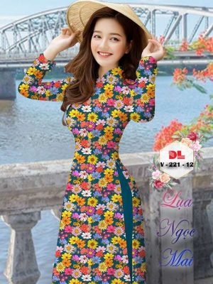 Vải Áo Dài Hoa Đều Kiểu Mới AD V221 33 d78ce586