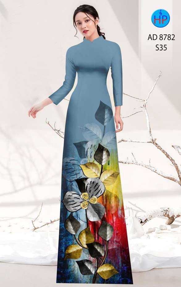Vải Áo Dài Hoa In 3D Kiểu Mới AD 8782