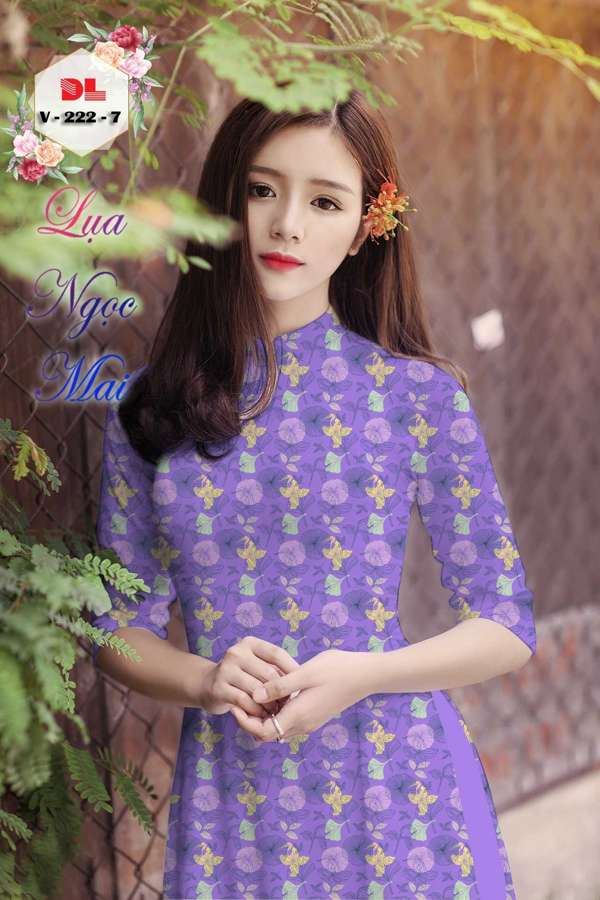 Vải Áo Dài Hoa In 3D Vừa Ra  AD V222