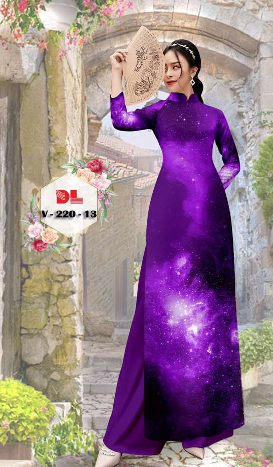 Vải Áo Dài Hoa Văn Thiết Kế 2021 AD V220