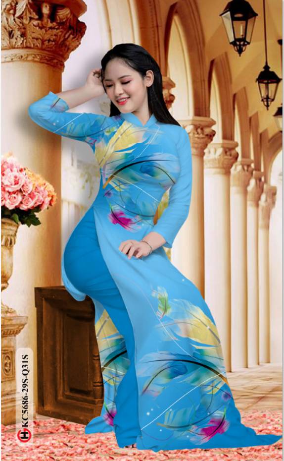 Vải Áo Dài In Hình Lá Vừa Ra AD KC5686 27 Vải Áo Dài In Hình Lá Vừa Ra AD KC5686
