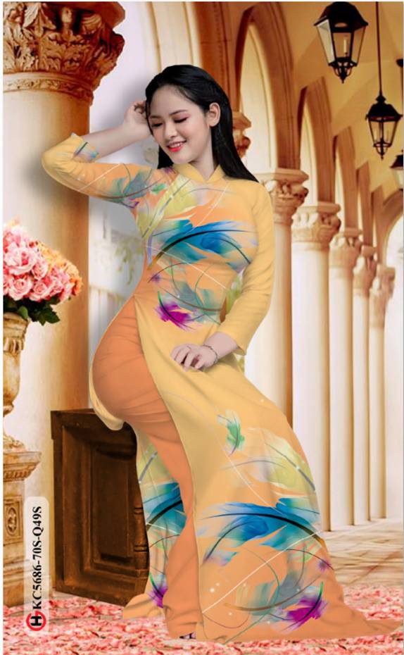 Vải Áo Dài In Hình Lá Vừa Ra AD KC5686 29 Vải Áo Dài In Hình Lá Vừa Ra AD KC5686