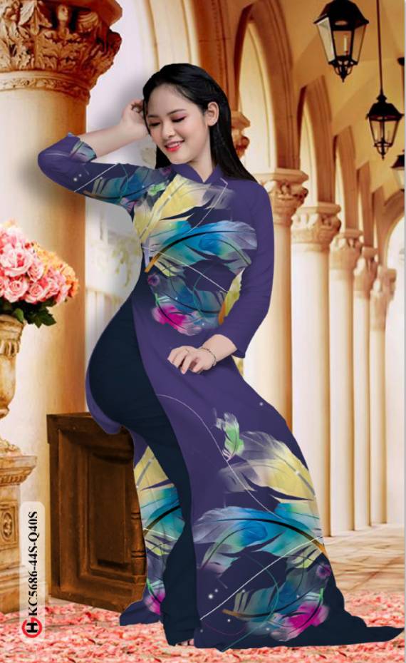 Vải Áo Dài In Hình Lá Vừa Ra AD KC5686 31 Vải Áo Dài In Hình Lá Vừa Ra AD KC5686