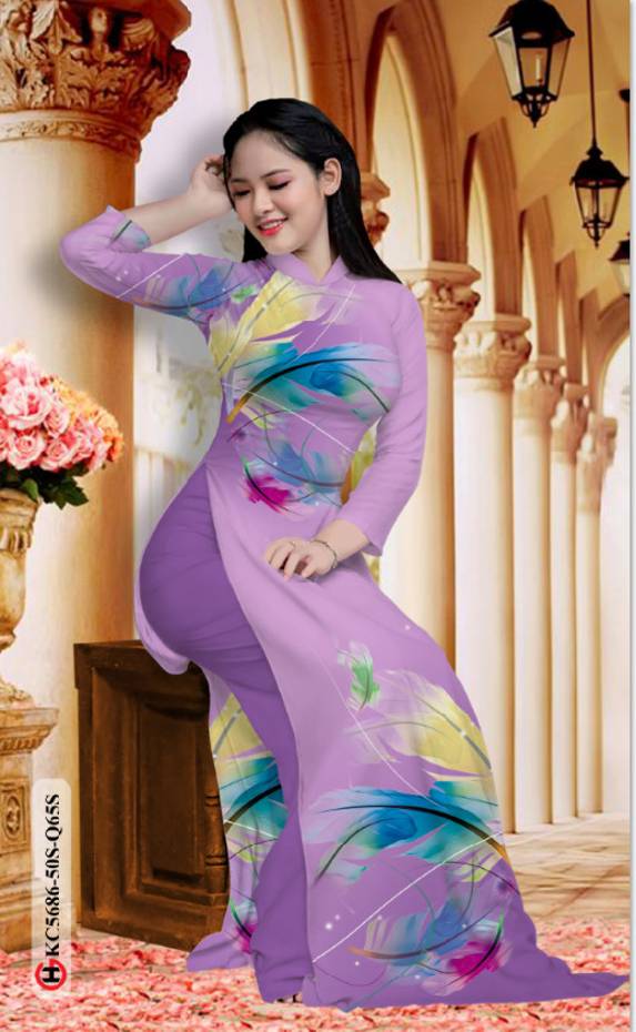 Vải Áo Dài In Hình Lá Vừa Ra AD KC5686 30 Vải Áo Dài In Hình Lá Vừa Ra AD KC5686