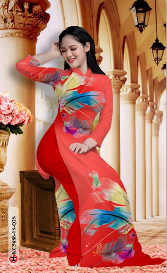 Vải Áo Dài In Hình Lá Vừa Ra AD KC5686 34 Vải Áo Dài In Hình Lá Vừa Ra AD KC5686