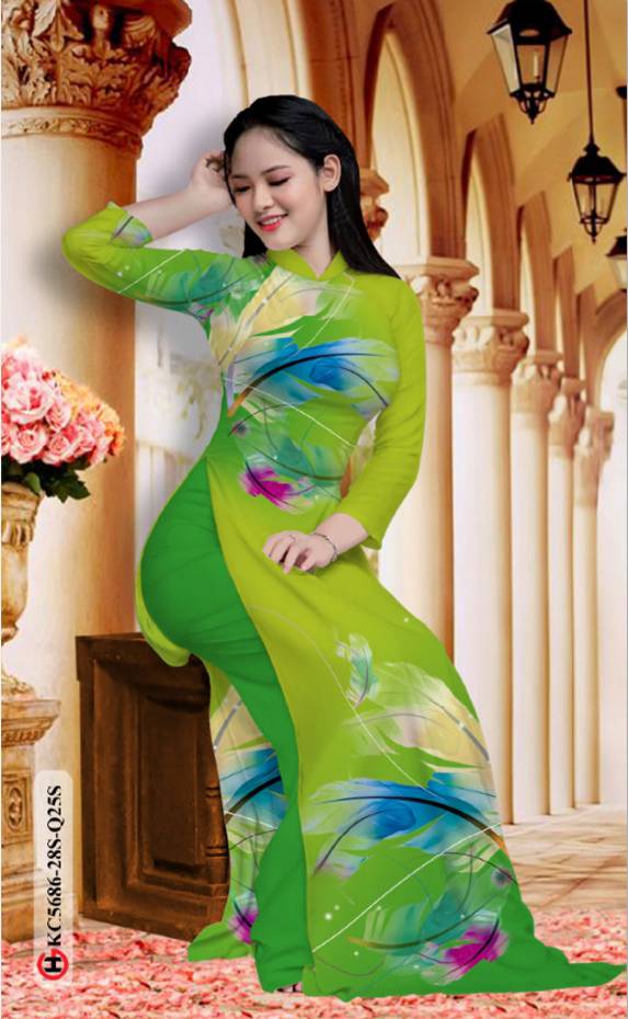 Vải Áo Dài In Hình Lá Vừa Ra AD KC5686 36 Vải Áo Dài In Hình Lá Vừa Ra AD KC5686