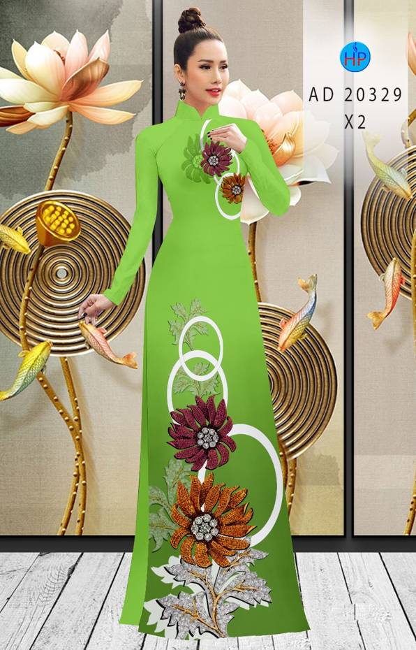 Vải Áo Dài Hoa In 3D Độc Đáo AD 20329 46 Vải Áo Dài Hoa In 3D Độc Đáo AD 20329