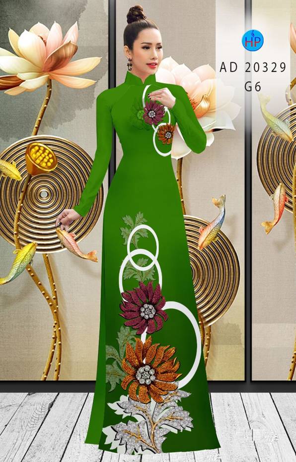 Vải Áo Dài Hoa In 3D Độc Đáo AD 20329 48 Vải Áo Dài Hoa In 3D Độc Đáo AD 20329