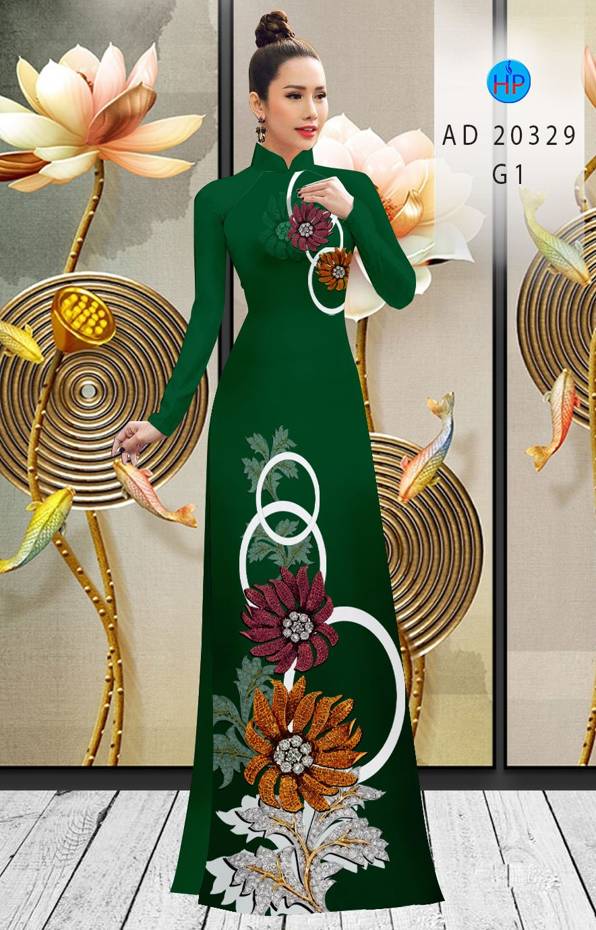 Vải Áo Dài Hoa In 3D Độc Đáo AD 20329 47 Vải Áo Dài Hoa In 3D Độc Đáo AD 20329