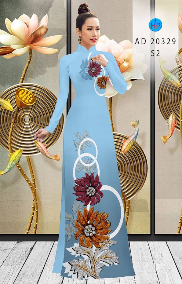Vải Áo Dài Hoa In 3D Độc Đáo AD 20329 53 Vải Áo Dài Hoa In 3D Độc Đáo AD 20329