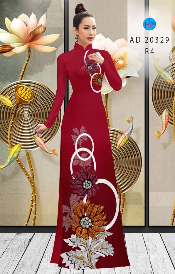 Vải Áo Dài Hoa In 3D Độc Đáo AD 20329 55 Vải Áo Dài Hoa In 3D Độc Đáo AD 20329