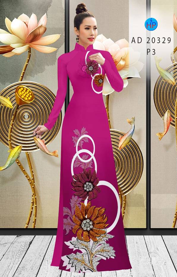 Vải Áo Dài Hoa In 3D Độc Đáo AD 20329 58 Vải Áo Dài Hoa In 3D Độc Đáo AD 20329
