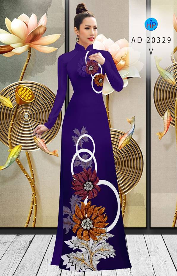 Vải Áo Dài Hoa In 3D Độc Đáo AD 20329 57 Vải Áo Dài Hoa In 3D Độc Đáo AD 20329