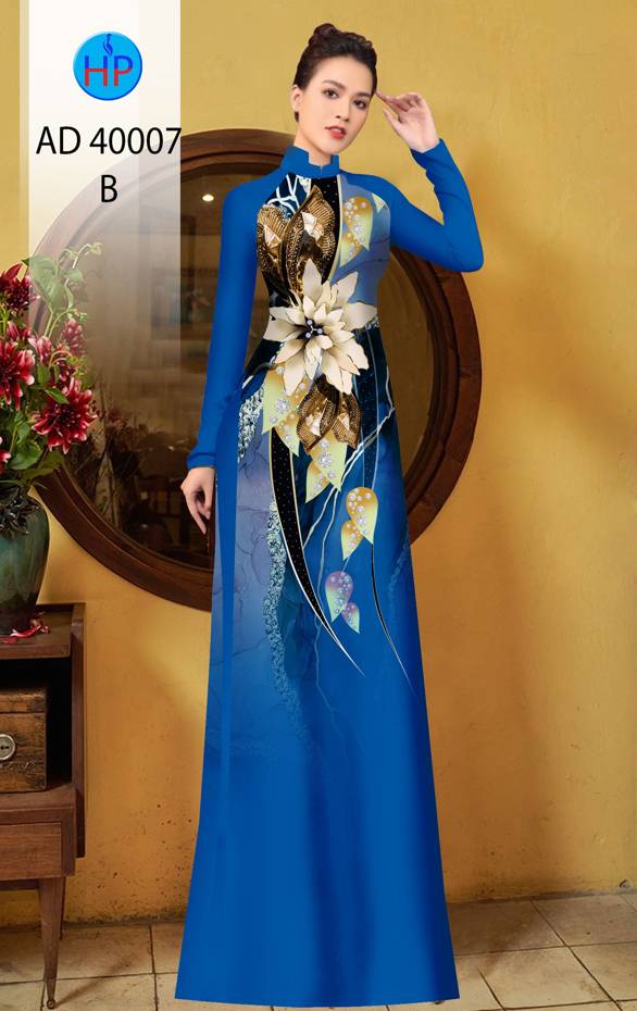 Vải Áo Dài Hoa In 3D Vừa Ra AD 40007 43 Vải Áo Dài Hoa In 3D Vừa Ra  AD 40007