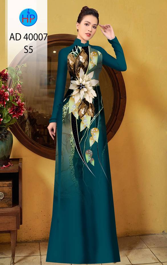 Vải Áo Dài Hoa In 3D Vừa Ra AD 40007 45 Vải Áo Dài Hoa In 3D Vừa Ra  AD 40007