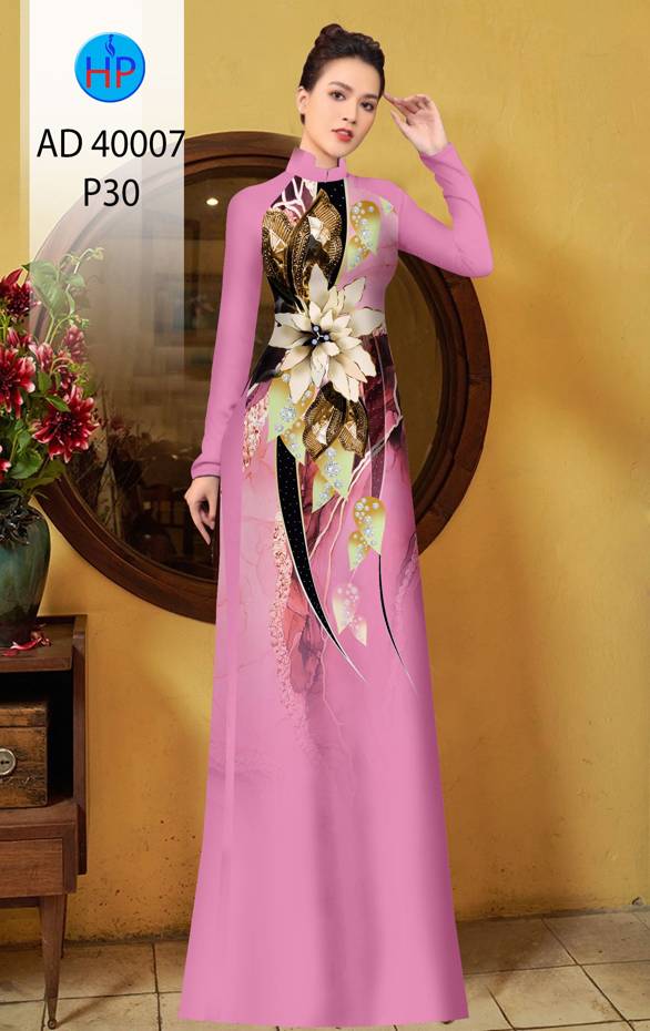 Vải Áo Dài Hoa In 3D Vừa Ra AD 40007 50 Vải Áo Dài Hoa In 3D Vừa Ra  AD 40007