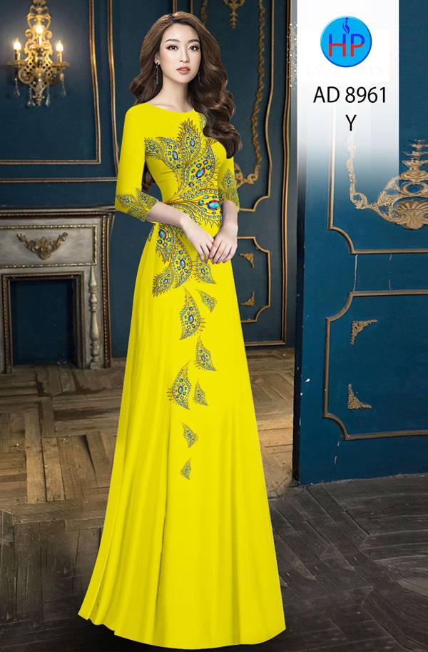 Vải Áo Dài Đuôi Công Độc Đáo AD 8961