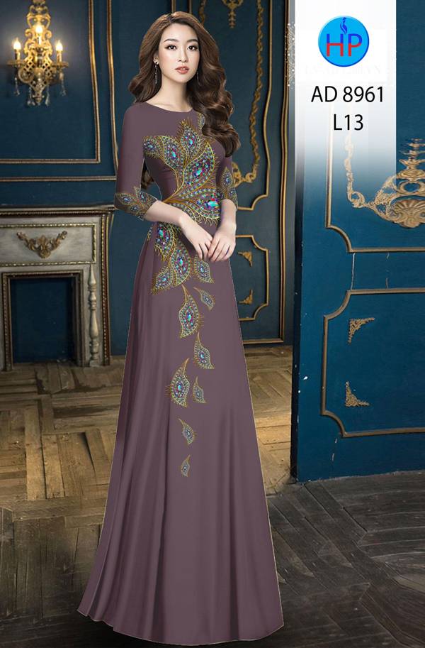 Vải Áo Dài Đuôi Công Độc Đáo AD 8961