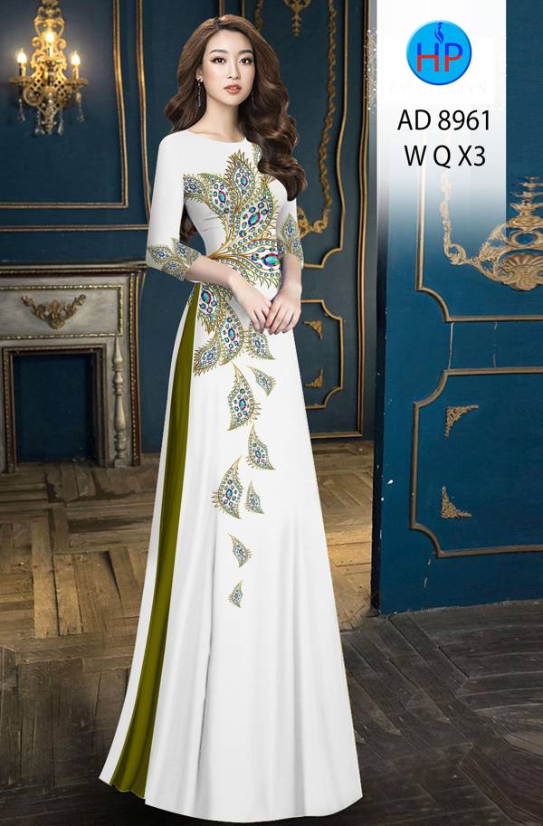 Vải Áo Dài Đuôi Công Độc Đáo AD 8961