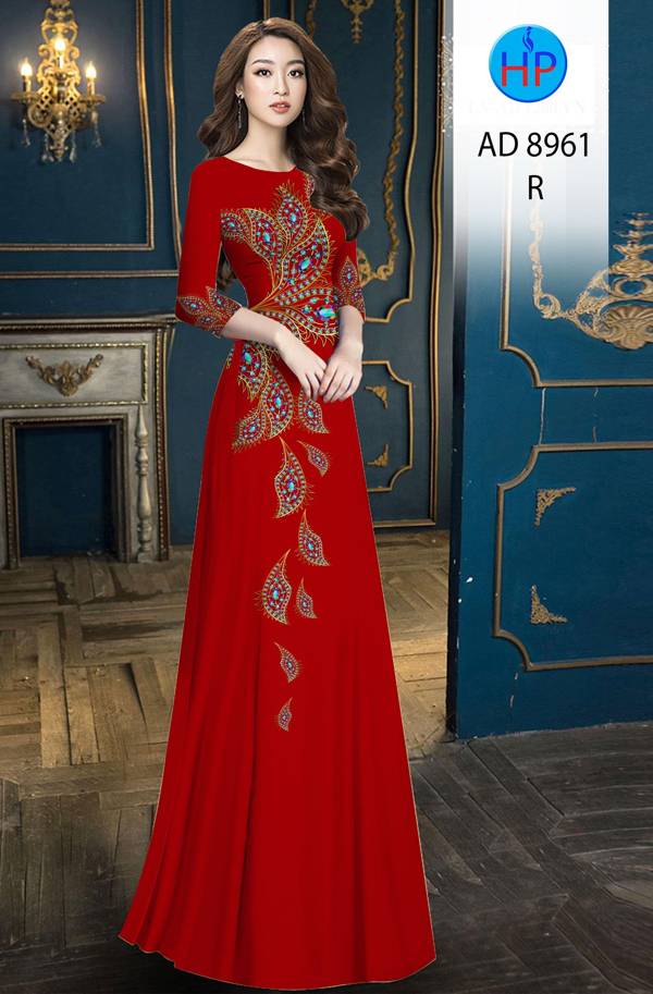 Vải Áo Dài Đuôi Công Độc Đáo AD 8961