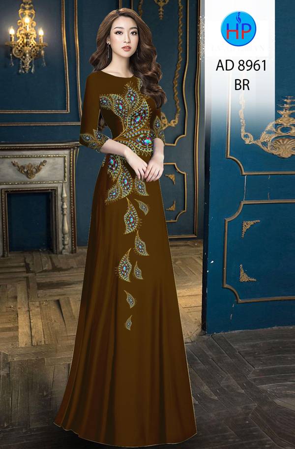 Vải Áo Dài Đuôi Công Độc Đáo AD 8961