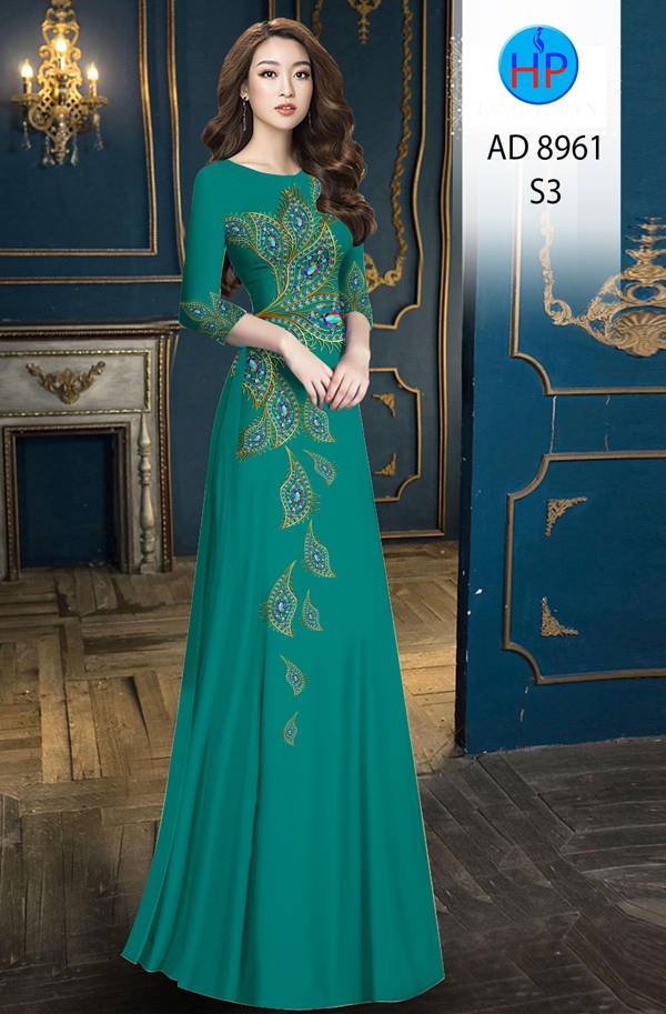 Vải Áo Dài Đuôi Công Độc Đáo AD 8961