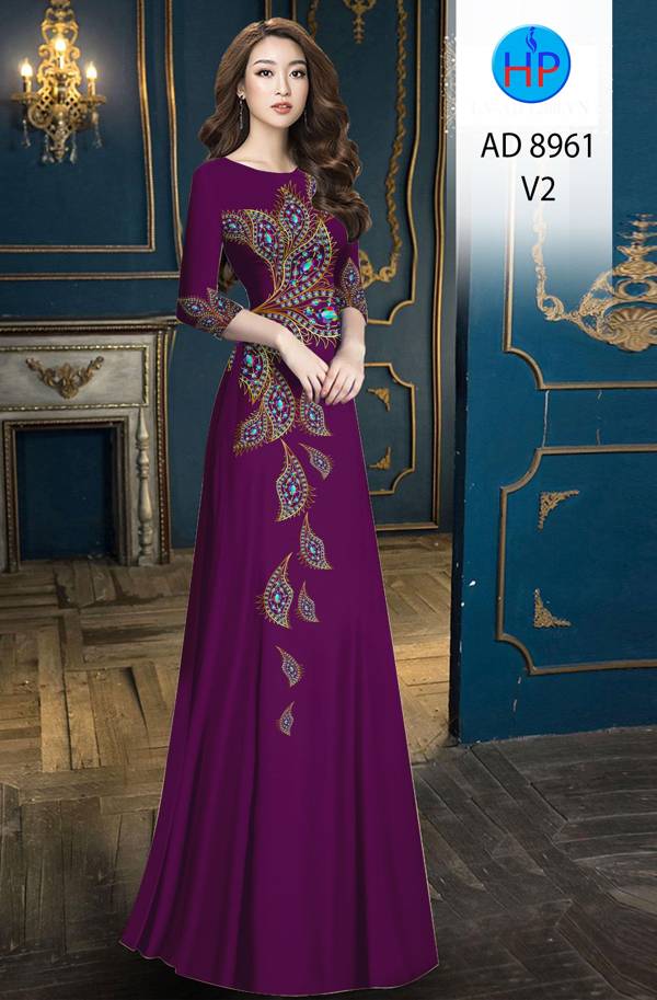 Vải Áo Dài Đuôi Công Độc Đáo AD 8961