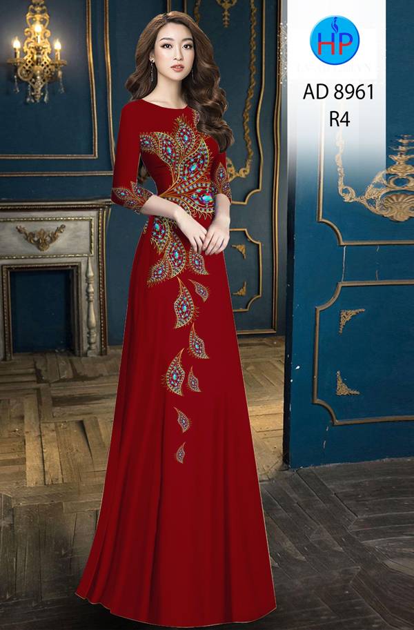 Vải Áo Dài Đuôi Công Độc Đáo AD 8961