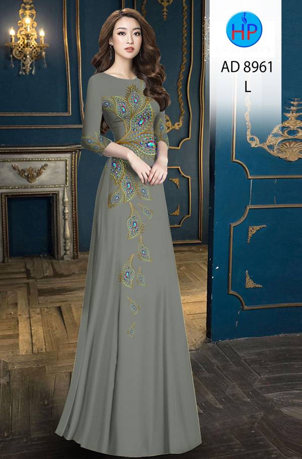 Vải Áo Dài Đuôi Công Độc Đáo AD 8961