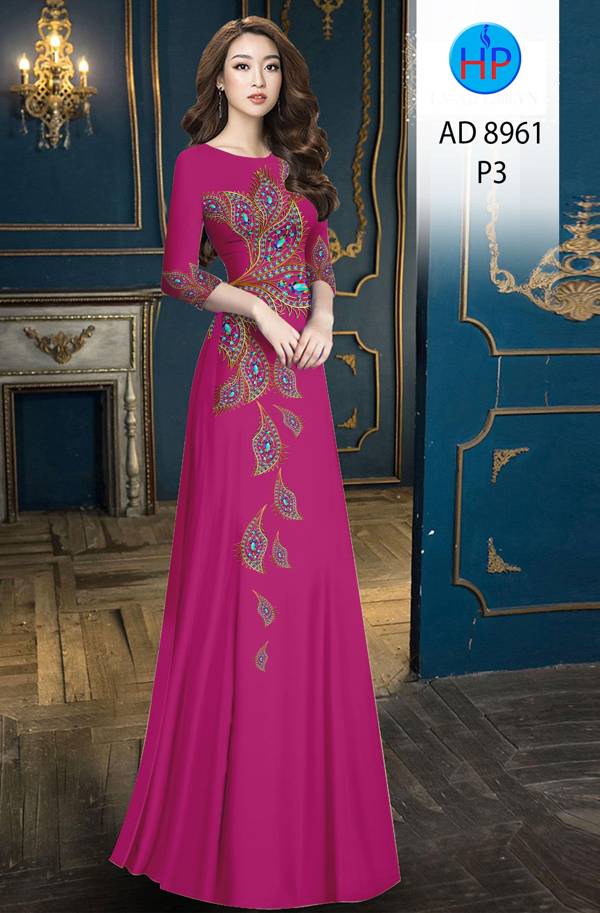 Vải Áo Dài Đuôi Công Độc Đáo AD 8961