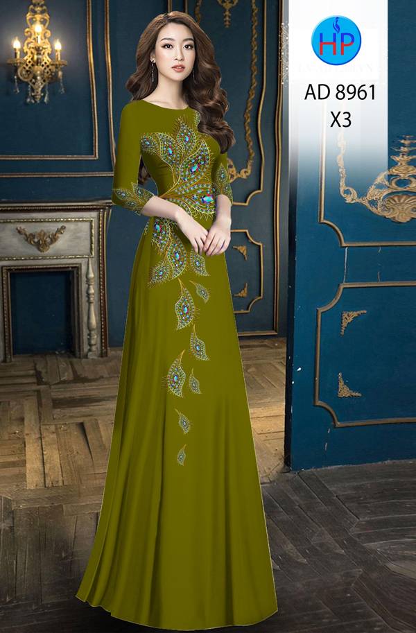 Vải Áo Dài Đuôi Công Độc Đáo AD 8961