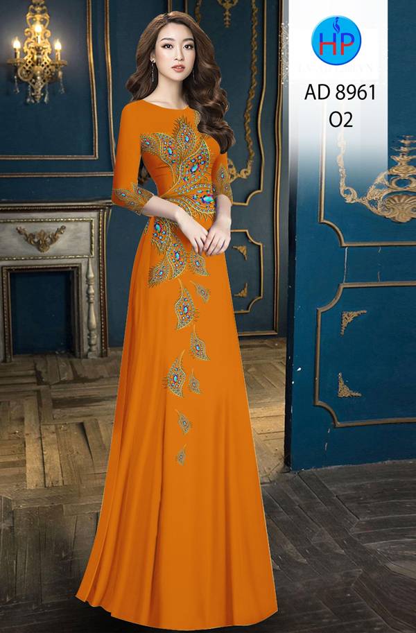 Vải Áo Dài Đuôi Công Độc Đáo AD 8961