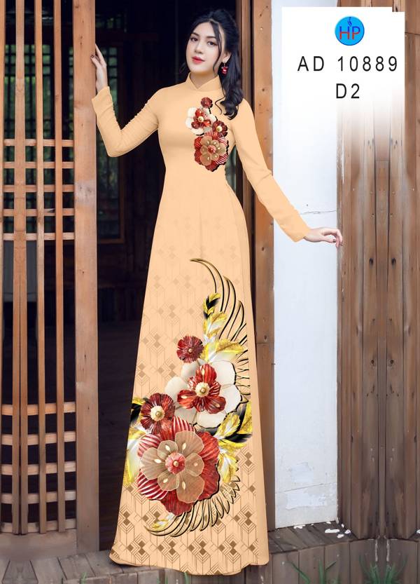Vải Áo Dài Hoa In 3D Kiểu Mới AD 10889 40 Vải Áo Dài Hoa In 3D Kiểu Mới AD 10889