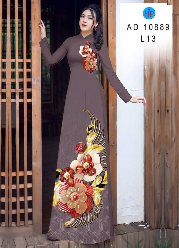 Vải Áo Dài Hoa In 3D Kiểu Mới AD 10889 38 Vải Áo Dài Hoa In 3D Kiểu Mới AD 10889