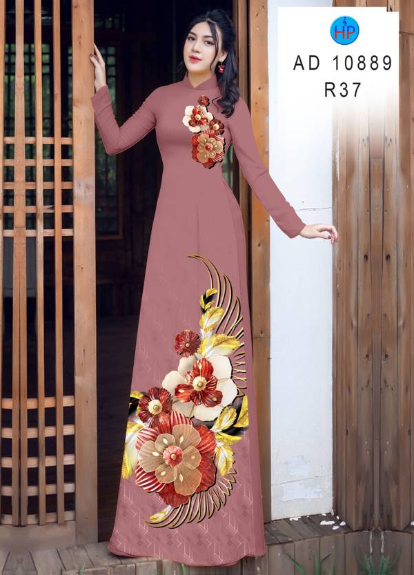 Vải Áo Dài Hoa In 3D Kiểu Mới AD 10889 39 Vải Áo Dài Hoa In 3D Kiểu Mới AD 10889
