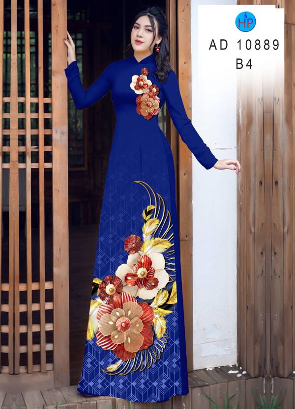 Vải Áo Dài Hoa In 3D Kiểu Mới AD 10889 42 Vải Áo Dài Hoa In 3D Kiểu Mới AD 10889