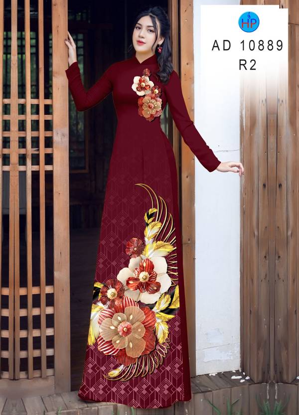 Vải Áo Dài Hoa In 3D Kiểu Mới AD 10889 48 Vải Áo Dài Hoa In 3D Kiểu Mới AD 10889