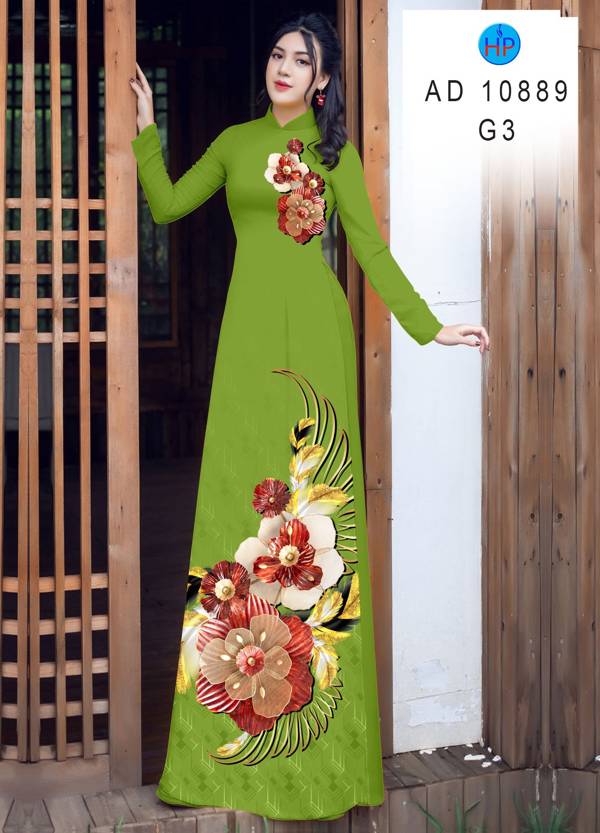 Vải Áo Dài Hoa In 3D Kiểu Mới AD 10889 45 Vải Áo Dài Hoa In 3D Kiểu Mới AD 10889