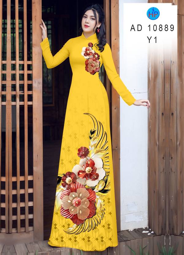 Vải Áo Dài Hoa In 3D Kiểu Mới AD 10889 51 Vải Áo Dài Hoa In 3D Kiểu Mới AD 10889