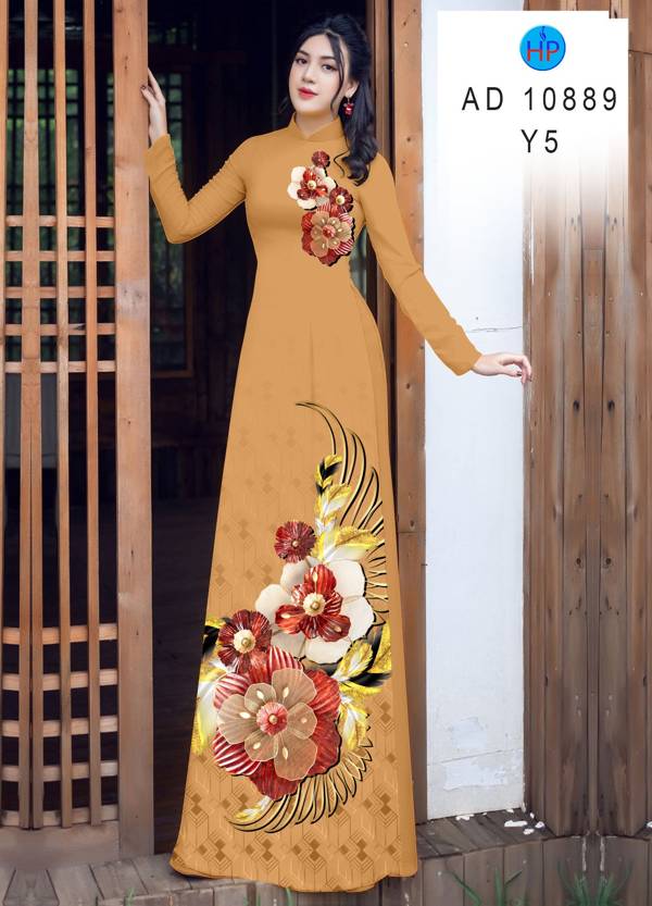 Vải Áo Dài Hoa In 3D Kiểu Mới AD 10889 50 Vải Áo Dài Hoa In 3D Kiểu Mới AD 10889