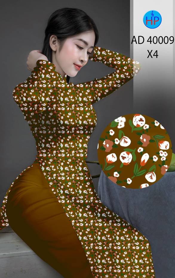 Vải Áo Dài Hoa Nhí Kiểu Mới AD 40009 41 Vải Áo Dài Hoa Nhí Kiểu Mới AD 40009