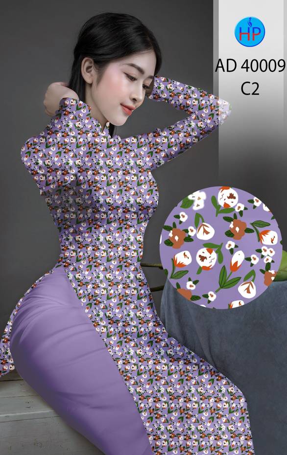 Vải Áo Dài Hoa Nhí Kiểu Mới AD 40009 47 Vải Áo Dài Hoa Nhí Kiểu Mới AD 40009