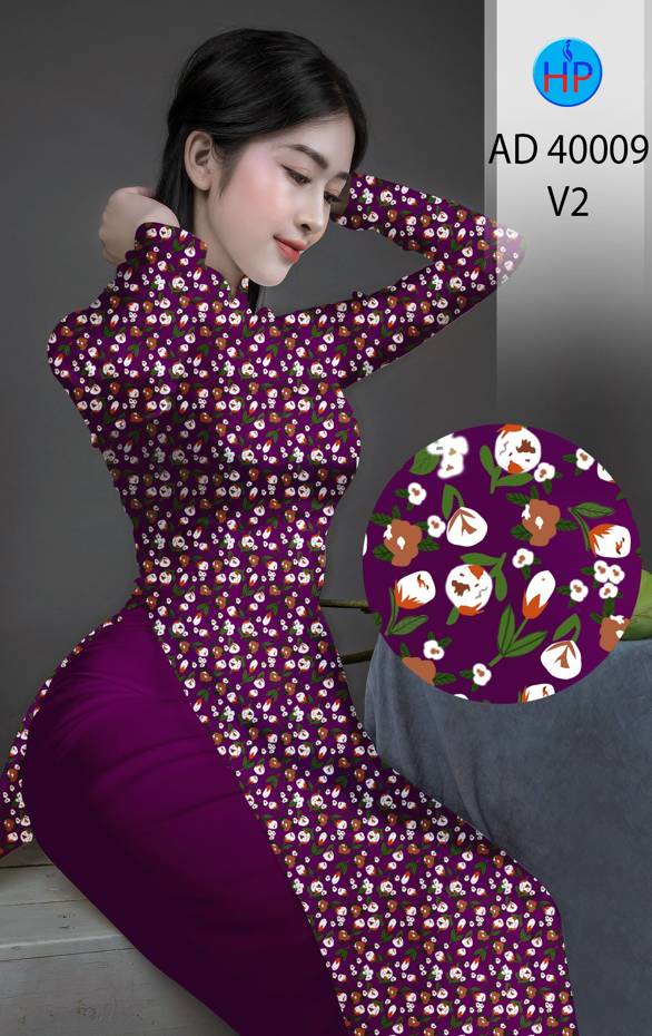 Vải Áo Dài Hoa Nhí Kiểu Mới AD 40009 46 Vải Áo Dài Hoa Nhí Kiểu Mới AD 40009