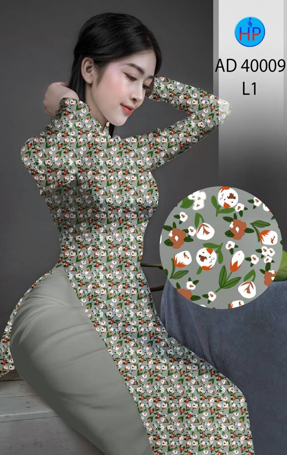 Vải Áo Dài Hoa Nhí Kiểu Mới AD 40009 49 Vải Áo Dài Hoa Nhí Kiểu Mới AD 40009